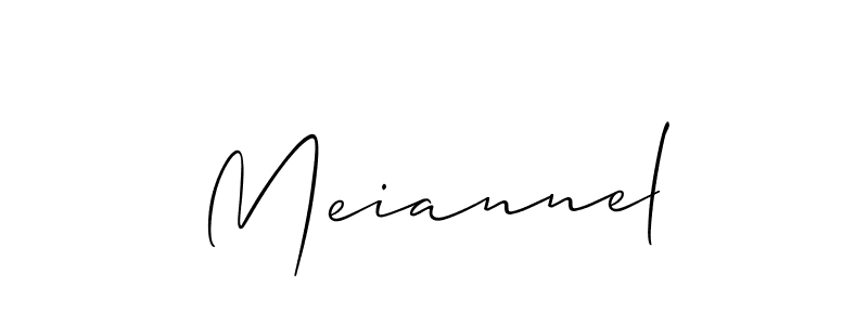 Use a signature maker to create a handwritten signature online. With this signature software, you can design (Allison_Script) your own signature for name Meiannel. Meiannel signature style 2 images and pictures png