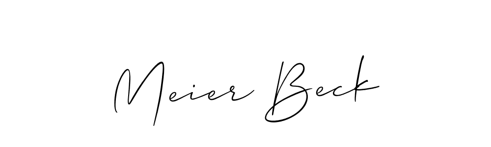 Use a signature maker to create a handwritten signature online. With this signature software, you can design (Allison_Script) your own signature for name Meier Beck. Meier Beck signature style 2 images and pictures png