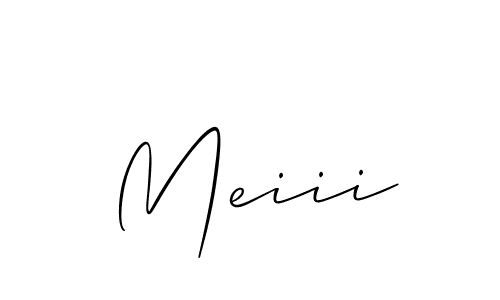 Use a signature maker to create a handwritten signature online. With this signature software, you can design (Allison_Script) your own signature for name Meiii. Meiii signature style 2 images and pictures png