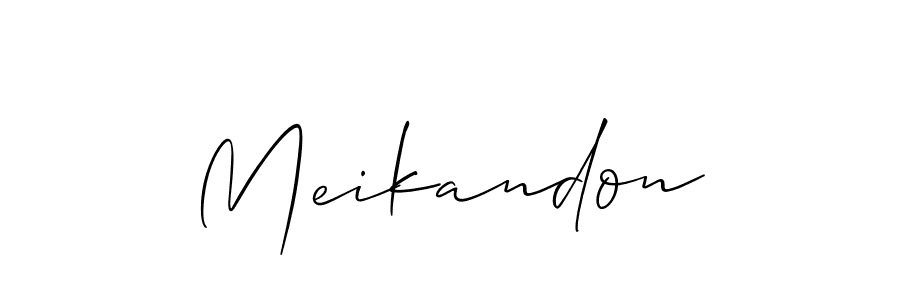 The best way (Allison_Script) to make a short signature is to pick only two or three words in your name. The name Meikandon include a total of six letters. For converting this name. Meikandon signature style 2 images and pictures png