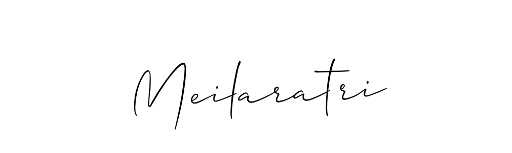 Use a signature maker to create a handwritten signature online. With this signature software, you can design (Allison_Script) your own signature for name Meilaratri. Meilaratri signature style 2 images and pictures png