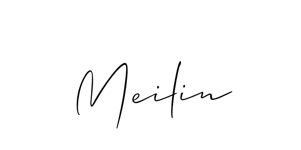 Use a signature maker to create a handwritten signature online. With this signature software, you can design (Allison_Script) your own signature for name Meilin. Meilin signature style 2 images and pictures png