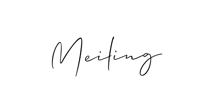 Also we have Meiling name is the best signature style. Create professional handwritten signature collection using Allison_Script autograph style. Meiling signature style 2 images and pictures png