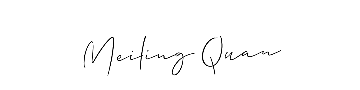 You should practise on your own different ways (Allison_Script) to write your name (Meiling Quan) in signature. don't let someone else do it for you. Meiling Quan signature style 2 images and pictures png
