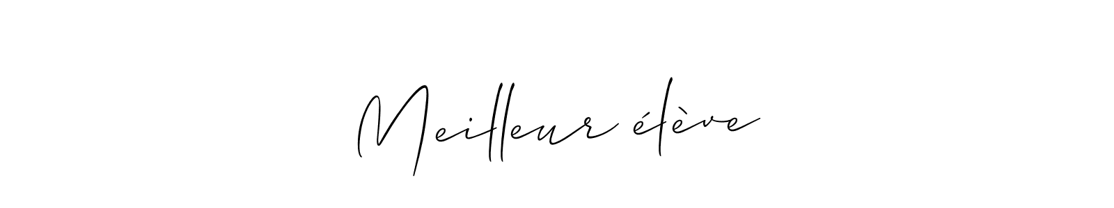 Allison_Script is a professional signature style that is perfect for those who want to add a touch of class to their signature. It is also a great choice for those who want to make their signature more unique. Get Meilleur élève name to fancy signature for free. Meilleur élève signature style 2 images and pictures png