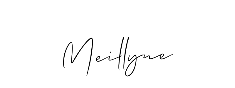 Similarly Allison_Script is the best handwritten signature design. Signature creator online .You can use it as an online autograph creator for name Meillyne. Meillyne signature style 2 images and pictures png