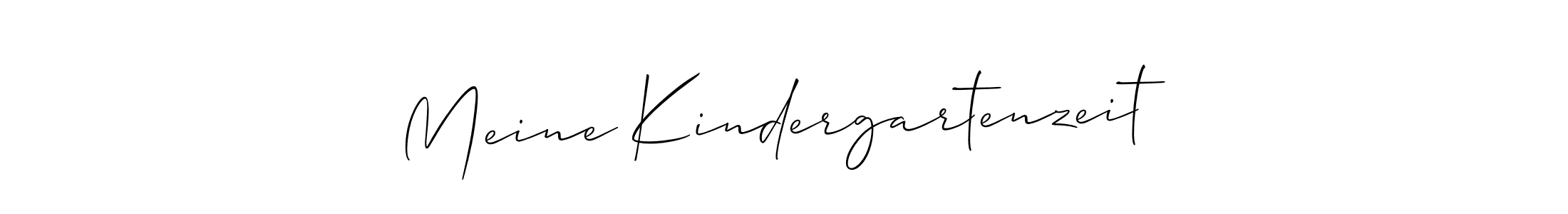 Use a signature maker to create a handwritten signature online. With this signature software, you can design (Allison_Script) your own signature for name Meine Kindergartenzeit. Meine Kindergartenzeit signature style 2 images and pictures png