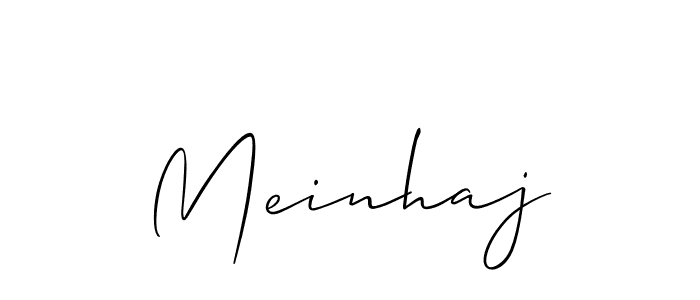 Use a signature maker to create a handwritten signature online. With this signature software, you can design (Allison_Script) your own signature for name Meinhaj. Meinhaj signature style 2 images and pictures png