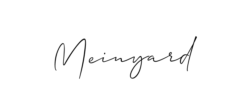 Use a signature maker to create a handwritten signature online. With this signature software, you can design (Allison_Script) your own signature for name Meinyard. Meinyard signature style 2 images and pictures png