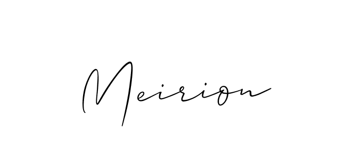 Design your own signature with our free online signature maker. With this signature software, you can create a handwritten (Allison_Script) signature for name Meirion. Meirion signature style 2 images and pictures png