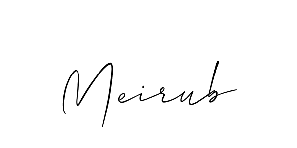 Use a signature maker to create a handwritten signature online. With this signature software, you can design (Allison_Script) your own signature for name Meirub. Meirub signature style 2 images and pictures png