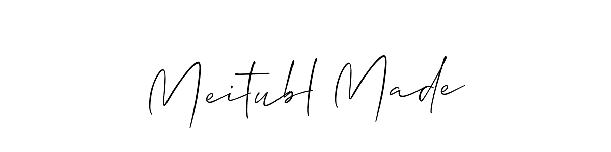 Meitubl Made stylish signature style. Best Handwritten Sign (Allison_Script) for my name. Handwritten Signature Collection Ideas for my name Meitubl Made. Meitubl Made signature style 2 images and pictures png