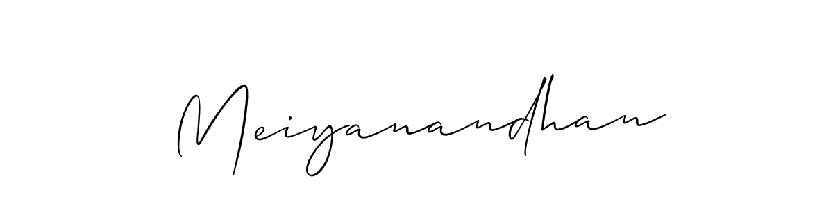 Design your own signature with our free online signature maker. With this signature software, you can create a handwritten (Allison_Script) signature for name Meiyanandhan. Meiyanandhan signature style 2 images and pictures png