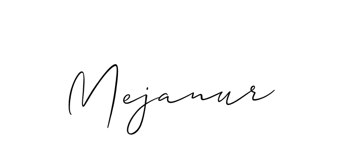 Use a signature maker to create a handwritten signature online. With this signature software, you can design (Allison_Script) your own signature for name Mejanur. Mejanur signature style 2 images and pictures png