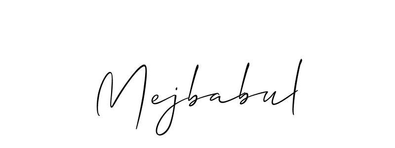 Design your own signature with our free online signature maker. With this signature software, you can create a handwritten (Allison_Script) signature for name Mejbabul. Mejbabul signature style 2 images and pictures png