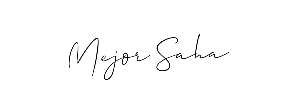 The best way (Allison_Script) to make a short signature is to pick only two or three words in your name. The name Mejor Saha include a total of six letters. For converting this name. Mejor Saha signature style 2 images and pictures png