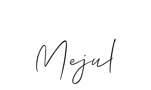 Design your own signature with our free online signature maker. With this signature software, you can create a handwritten (Allison_Script) signature for name Mejul. Mejul signature style 2 images and pictures png