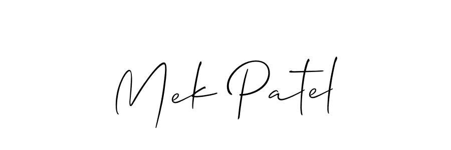 Similarly Allison_Script is the best handwritten signature design. Signature creator online .You can use it as an online autograph creator for name Mek Patel. Mek Patel signature style 2 images and pictures png