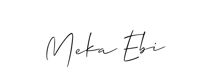 Use a signature maker to create a handwritten signature online. With this signature software, you can design (Allison_Script) your own signature for name Meka Ebi. Meka Ebi signature style 2 images and pictures png