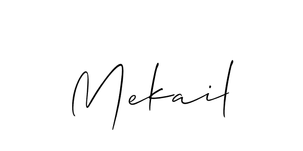 Make a beautiful signature design for name Mekail. With this signature (Allison_Script) style, you can create a handwritten signature for free. Mekail signature style 2 images and pictures png