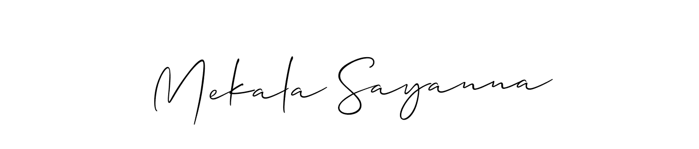 How to make Mekala Sayanna name signature. Use Allison_Script style for creating short signs online. This is the latest handwritten sign. Mekala Sayanna signature style 2 images and pictures png