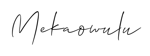 Create a personalized artistic stamp with Mekaowulu in Allison_Script font. Perfect for visual artists, designers, and influencers. Mekaowulu signature style 2 images and pictures png