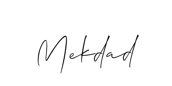 How to make Mekdad signature? Allison_Script is a professional autograph style. Create handwritten signature for Mekdad name. Mekdad signature style 2 images and pictures png
