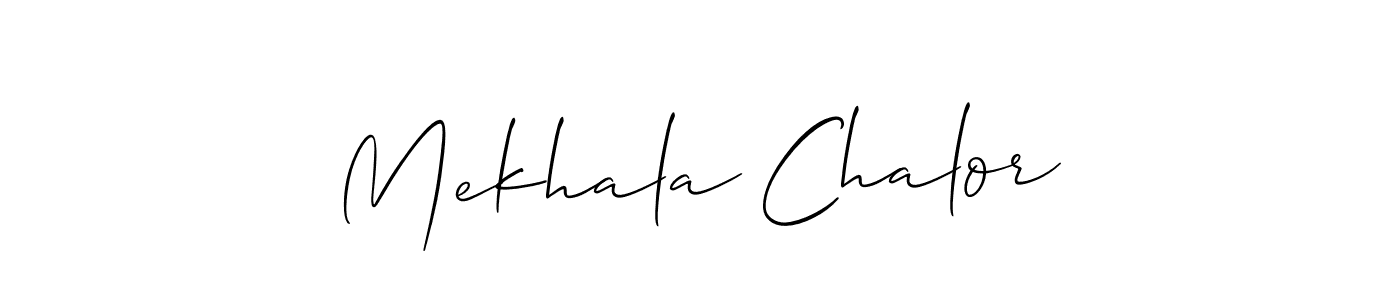 Similarly Allison_Script is the best handwritten signature design. Signature creator online .You can use it as an online autograph creator for name Mekhala Chalor. Mekhala Chalor signature style 2 images and pictures png