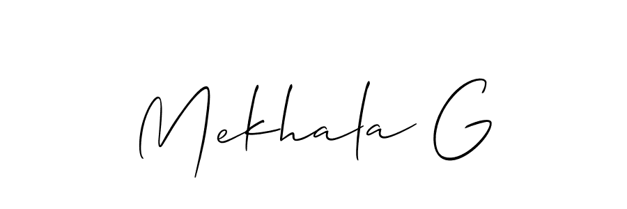 The best way (Allison_Script) to make a short signature is to pick only two or three words in your name. The name Mekhala G include a total of six letters. For converting this name. Mekhala G signature style 2 images and pictures png