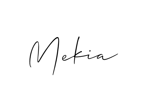 Design your own signature with our free online signature maker. With this signature software, you can create a handwritten (Allison_Script) signature for name Mekia. Mekia signature style 2 images and pictures png