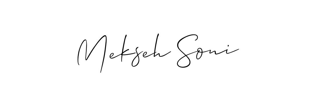 Allison_Script is a professional signature style that is perfect for those who want to add a touch of class to their signature. It is also a great choice for those who want to make their signature more unique. Get Mekseh Soni name to fancy signature for free. Mekseh Soni signature style 2 images and pictures png