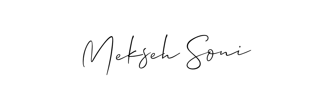 The best way (Allison_Script) to make a short signature is to pick only two or three words in your name. The name Mekseh Soni include a total of six letters. For converting this name. Mekseh Soni signature style 2 images and pictures png