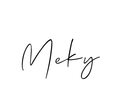 Use a signature maker to create a handwritten signature online. With this signature software, you can design (Allison_Script) your own signature for name Meky. Meky signature style 2 images and pictures png