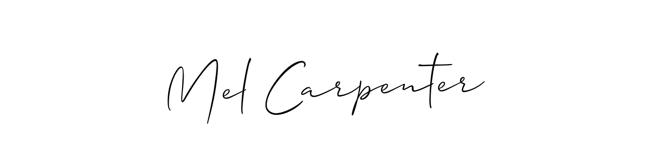 Create a beautiful signature design for name Mel Carpenter. With this signature (Allison_Script) fonts, you can make a handwritten signature for free. Mel Carpenter signature style 2 images and pictures png