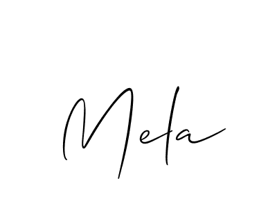 It looks lik you need a new signature style for name Mela. Design unique handwritten (Allison_Script) signature with our free signature maker in just a few clicks. Mela signature style 2 images and pictures png