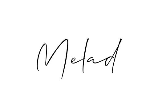 It looks lik you need a new signature style for name Melad. Design unique handwritten (Allison_Script) signature with our free signature maker in just a few clicks. Melad signature style 2 images and pictures png