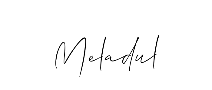 Also we have Meladul name is the best signature style. Create professional handwritten signature collection using Allison_Script autograph style. Meladul signature style 2 images and pictures png