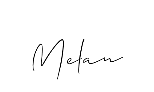 Design your own signature with our free online signature maker. With this signature software, you can create a handwritten (Allison_Script) signature for name Melan. Melan signature style 2 images and pictures png