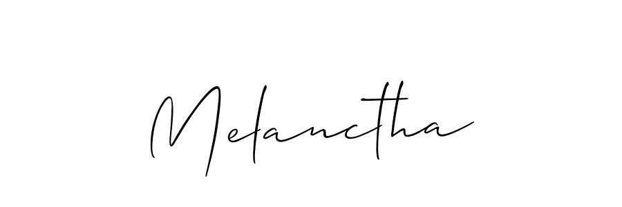 The best way (Allison_Script) to make a short signature is to pick only two or three words in your name. The name Melanctha include a total of six letters. For converting this name. Melanctha signature style 2 images and pictures png