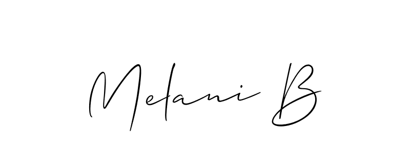 Also You can easily find your signature by using the search form. We will create Melani B name handwritten signature images for you free of cost using Allison_Script sign style. Melani B signature style 2 images and pictures png