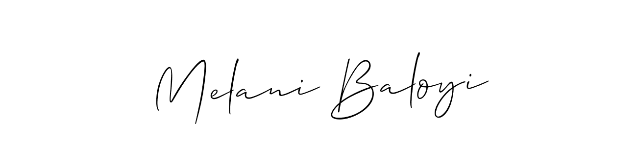 Also we have Melani Baloyi name is the best signature style. Create professional handwritten signature collection using Allison_Script autograph style. Melani Baloyi signature style 2 images and pictures png
