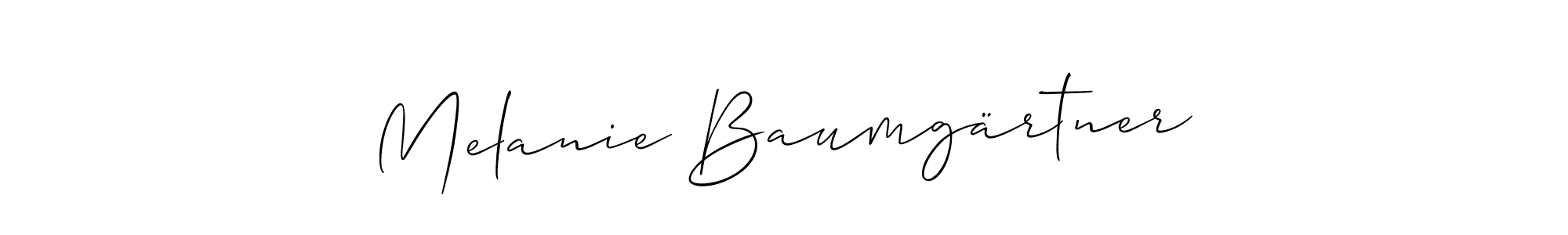 It looks lik you need a new signature style for name Melanie Baumgärtner. Design unique handwritten (Allison_Script) signature with our free signature maker in just a few clicks. Melanie Baumgärtner signature style 2 images and pictures png