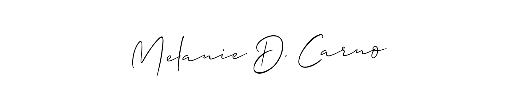 Melanie D. Carno  stylish signature style. Best Handwritten Sign (Allison_Script) for my name. Handwritten Signature Collection Ideas for my name Melanie D. Carno . Melanie D. Carno  signature style 2 images and pictures png