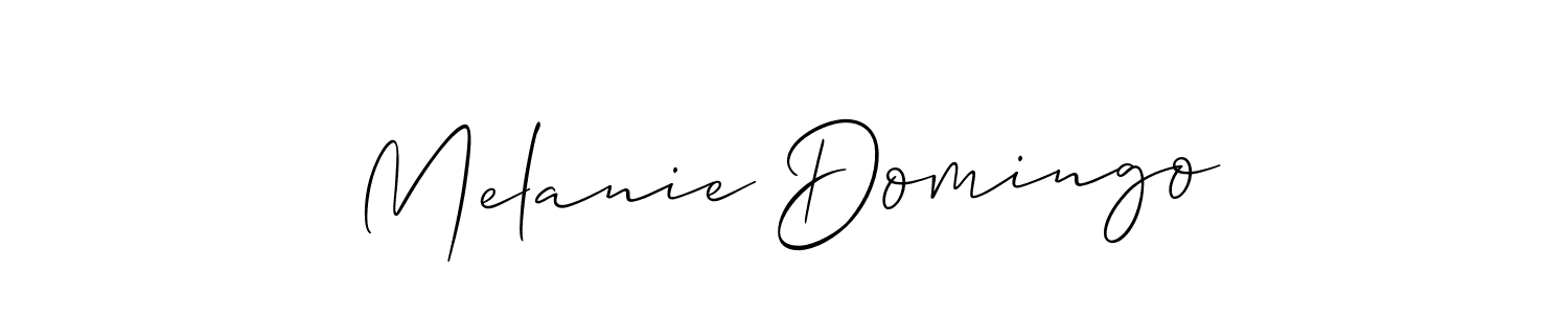 Allison_Script is a professional signature style that is perfect for those who want to add a touch of class to their signature. It is also a great choice for those who want to make their signature more unique. Get Melanie Domingo name to fancy signature for free. Melanie Domingo signature style 2 images and pictures png
