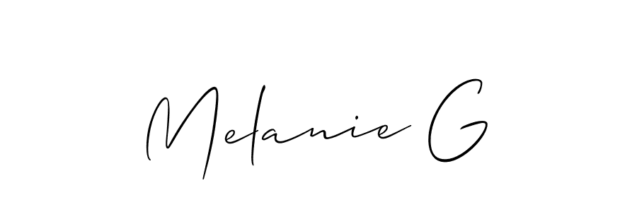 It looks lik you need a new signature style for name Melanie G. Design unique handwritten (Allison_Script) signature with our free signature maker in just a few clicks. Melanie G signature style 2 images and pictures png