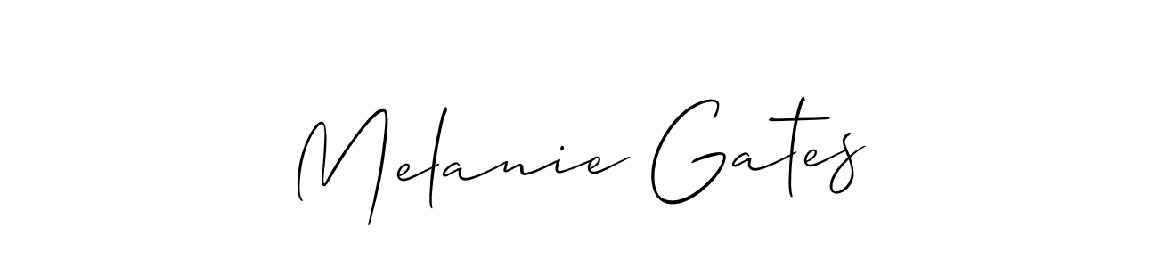 How to make Melanie Gates name signature. Use Allison_Script style for creating short signs online. This is the latest handwritten sign. Melanie Gates signature style 2 images and pictures png