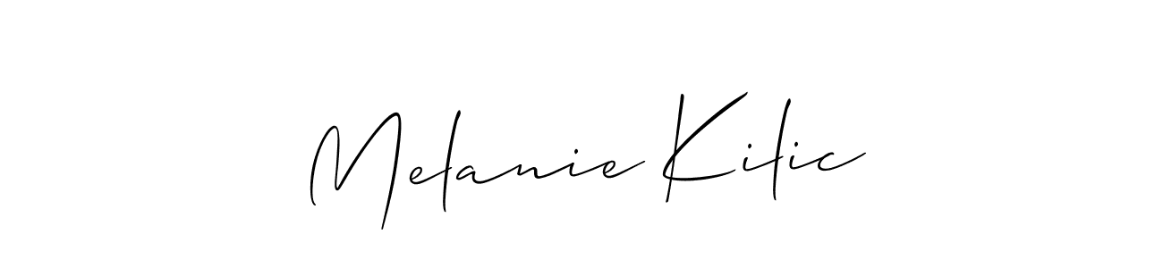How to make Melanie Kilic name signature. Use Allison_Script style for creating short signs online. This is the latest handwritten sign. Melanie Kilic signature style 2 images and pictures png