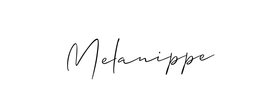How to make Melanippe name signature. Use Allison_Script style for creating short signs online. This is the latest handwritten sign. Melanippe signature style 2 images and pictures png