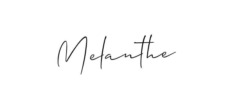 Use a signature maker to create a handwritten signature online. With this signature software, you can design (Allison_Script) your own signature for name Melanthe. Melanthe signature style 2 images and pictures png