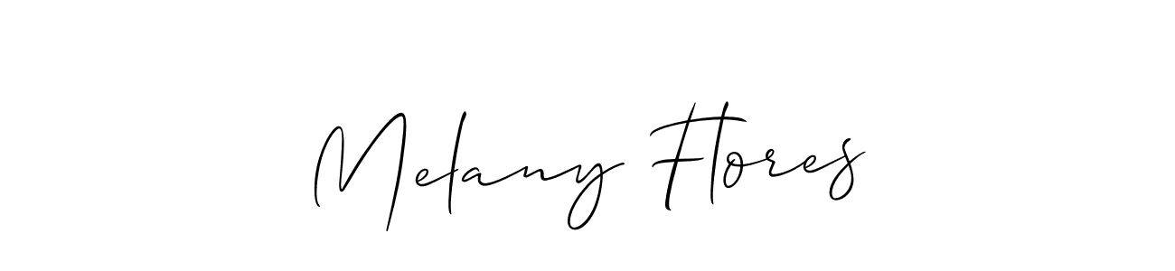 Melany Flores stylish signature style. Best Handwritten Sign (Allison_Script) for my name. Handwritten Signature Collection Ideas for my name Melany Flores. Melany Flores signature style 2 images and pictures png